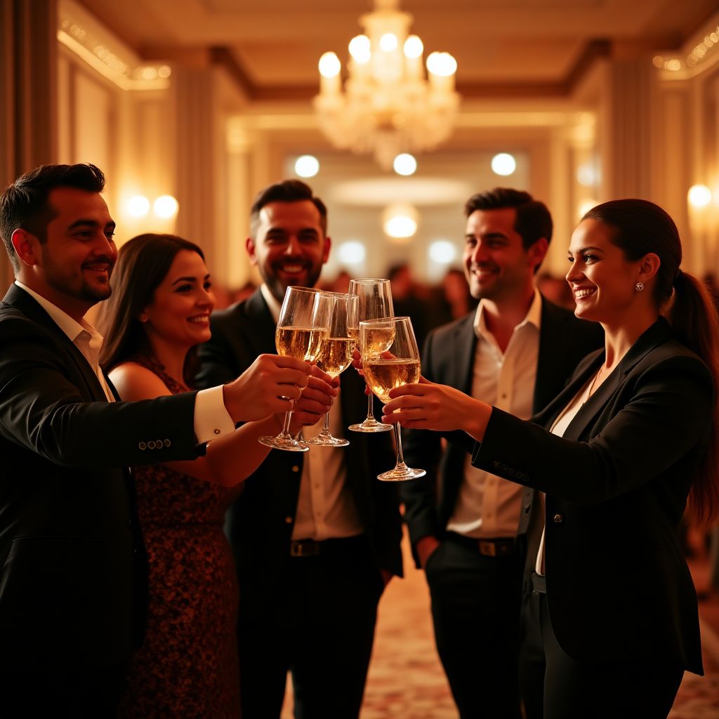 Evento de la empresa celebrando un logro